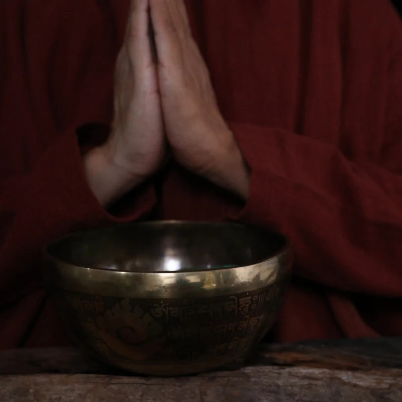 Antique Singing Bowl-Tibetan temple series-Scriptures Blessed