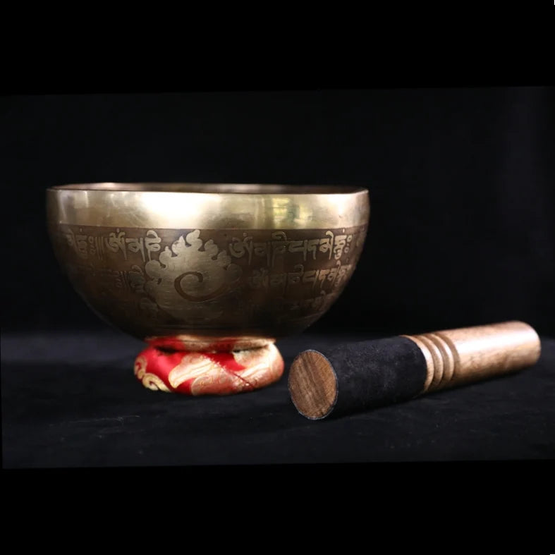 Antique Singing Bowl-Tibetan temple series-Scriptures Blessed