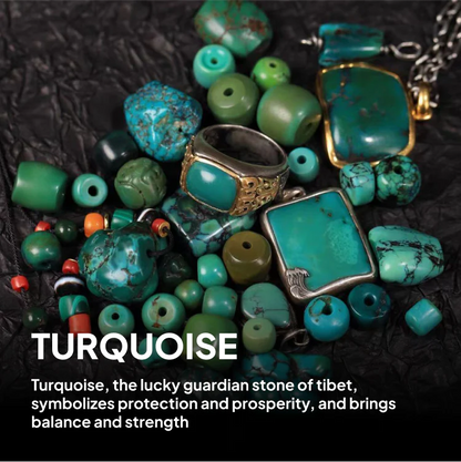 Robust Wealth Sturdy Turquoise 108 Mala Beads Necklace