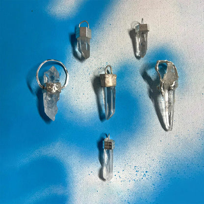 Customizable Energy Amulet Clarity Quartz Pendant