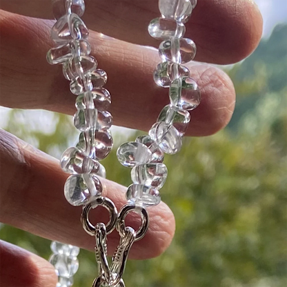 Lucky Gleam of Twilight Clear Quartz Necklace