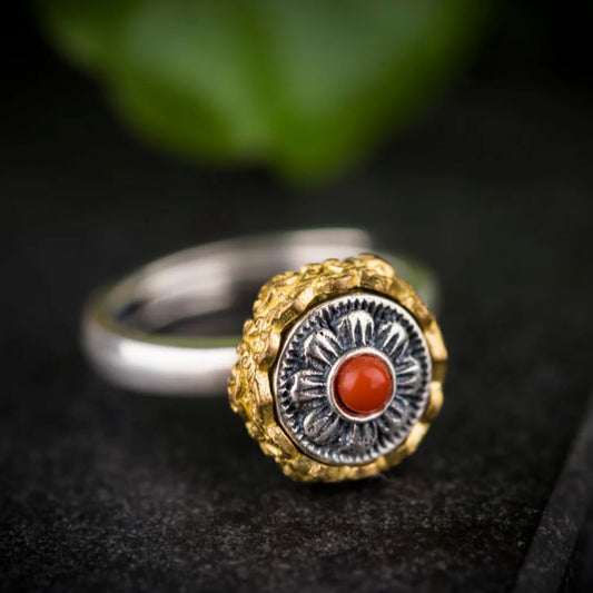 Divine Radiance Brass Lotus Ring